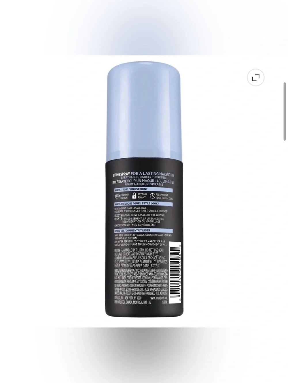 L’Oréal New Infallible Pro-Spray & Set Makeup Setting Spray - Light Blue